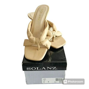 Solanz Lexi Tan 2.5" Heels Pump Sandal New In Box Women's Size 5.5 M